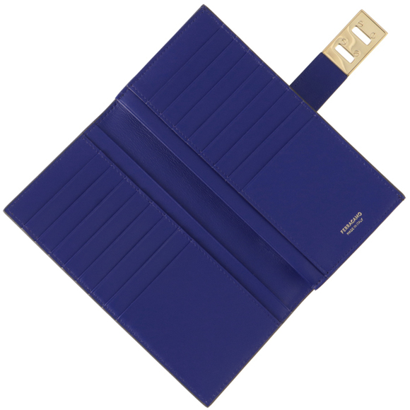 Ferragamo Long Wallet Hug Continental Wallet Bill Coin Purse Black - Picture 5 of 6